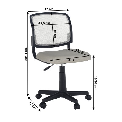 Scaun rotativ, gri/ negru, RAMIZA