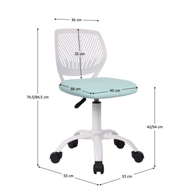 Scaun rotativ, neomint/alb, SELVA