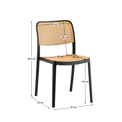 Scaun, stivuibil, negru / bej, RAVID TIP 1