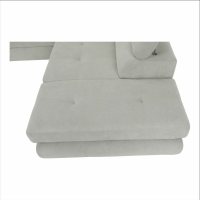 Set canapea cu spaţiu de depozitare, gri deschis, material textil, dreapta, BUTON R