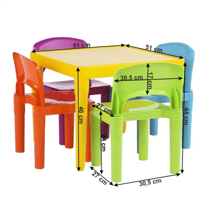 Set masă și scaune copii, multicolor, ZILBO