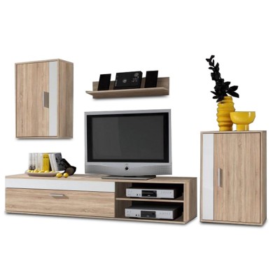 Set mobilier living, alb/ stejar sonoma, ARIAS