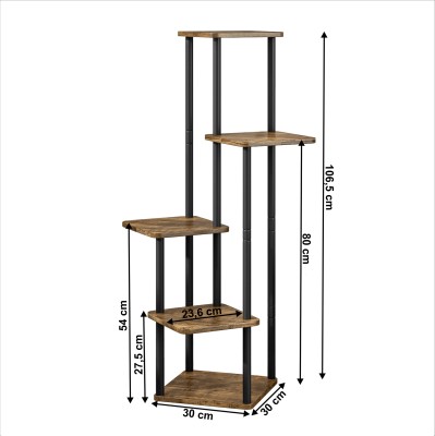 Suport de flori, negru/ lemn rustic, ADITE