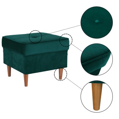 Taburet modern, verde/nuc, RUFINO 3 NEW