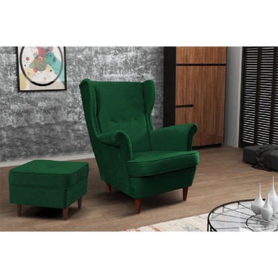 Taburet modern, verde/nuc, RUFINO 3 NEW